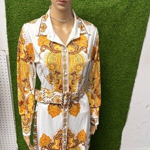 Elegant Paisley Print Dress